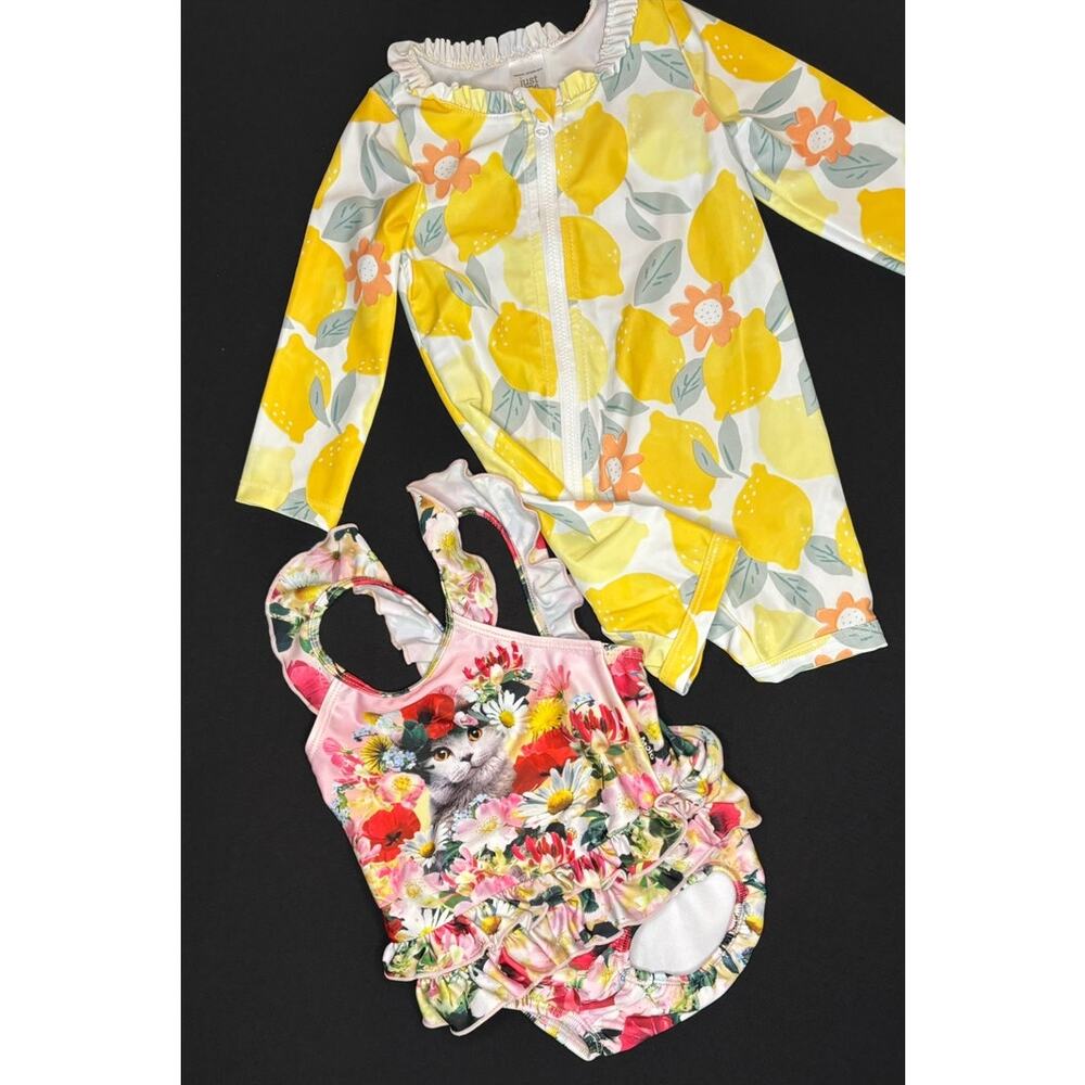 CARTER's + MOLO Baby Girl Swimsuit Swim Wear Bundle | 2-pieces | Baby Size 6-12M
